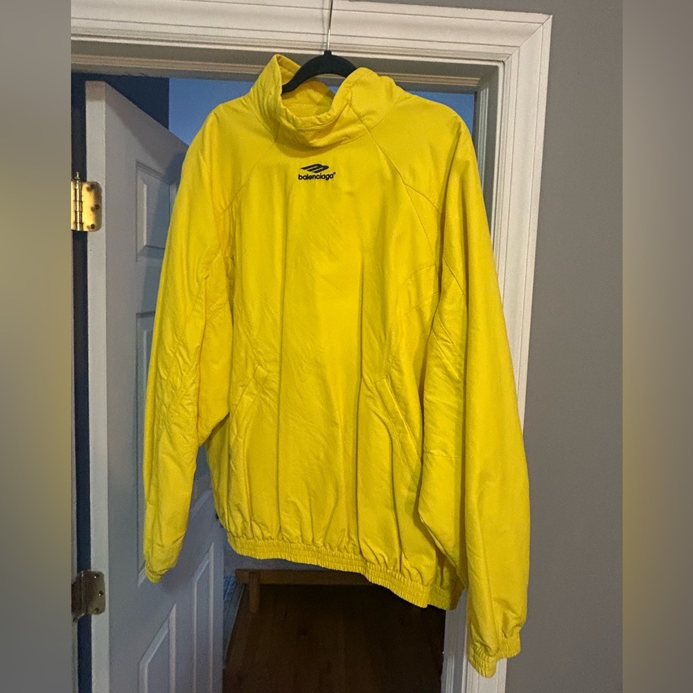 Balenciaga Men's Popover Track Jacket in Citrus Yellow